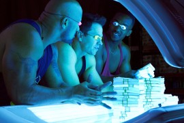 Dwayne Johnson, Mark Wahlberg, and Anthony Mackie in Pain & Gain